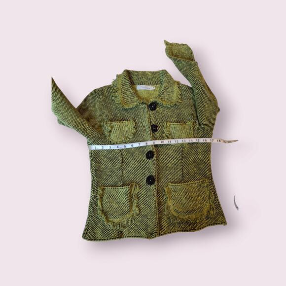 Willow Women's Green‎ Cotton Blend Weave Jacket Sz Small - Picture 6 of 8